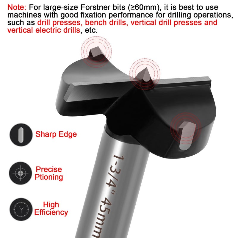 ASNOMY 3-1/2" Carbide Forstner Drill Bit Set - Hardwood & Plastic Drilling, Hinge Cutter Tool Kit - Image 3